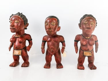 Group of 3 African Baga Red-Painted Figures
