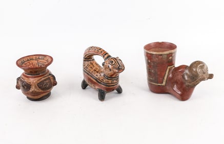 3 South American Pre-Columbian Pottery Articles