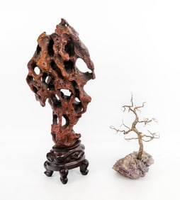 Chinese Scholar's Rock / Spirit Stone, & 1 Other (
