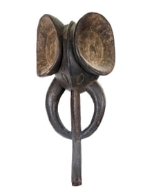 Imposing Carved African Bamileke Elephant Mask
