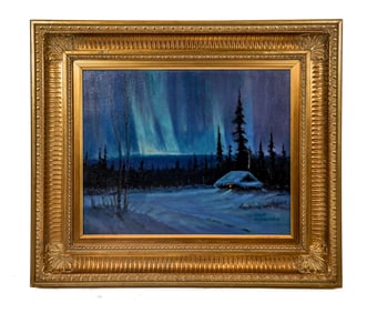 Scott MCDANIEL: "My Aurora Home" - Oil on Canvas