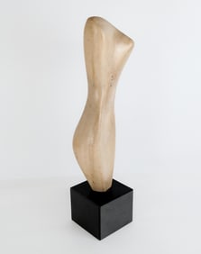 Figural Carved Stone on a Marble Base