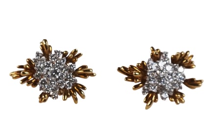 Kurt Wayne Pair of Diamond and Gold Earrings