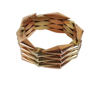 Retro Bicolored Rose and Yellow Gold Bracelet