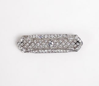 Art Deco Diamond Bar Brooch