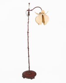 Aesthetic Movement Bronze and Gem-Set Floor Lamp