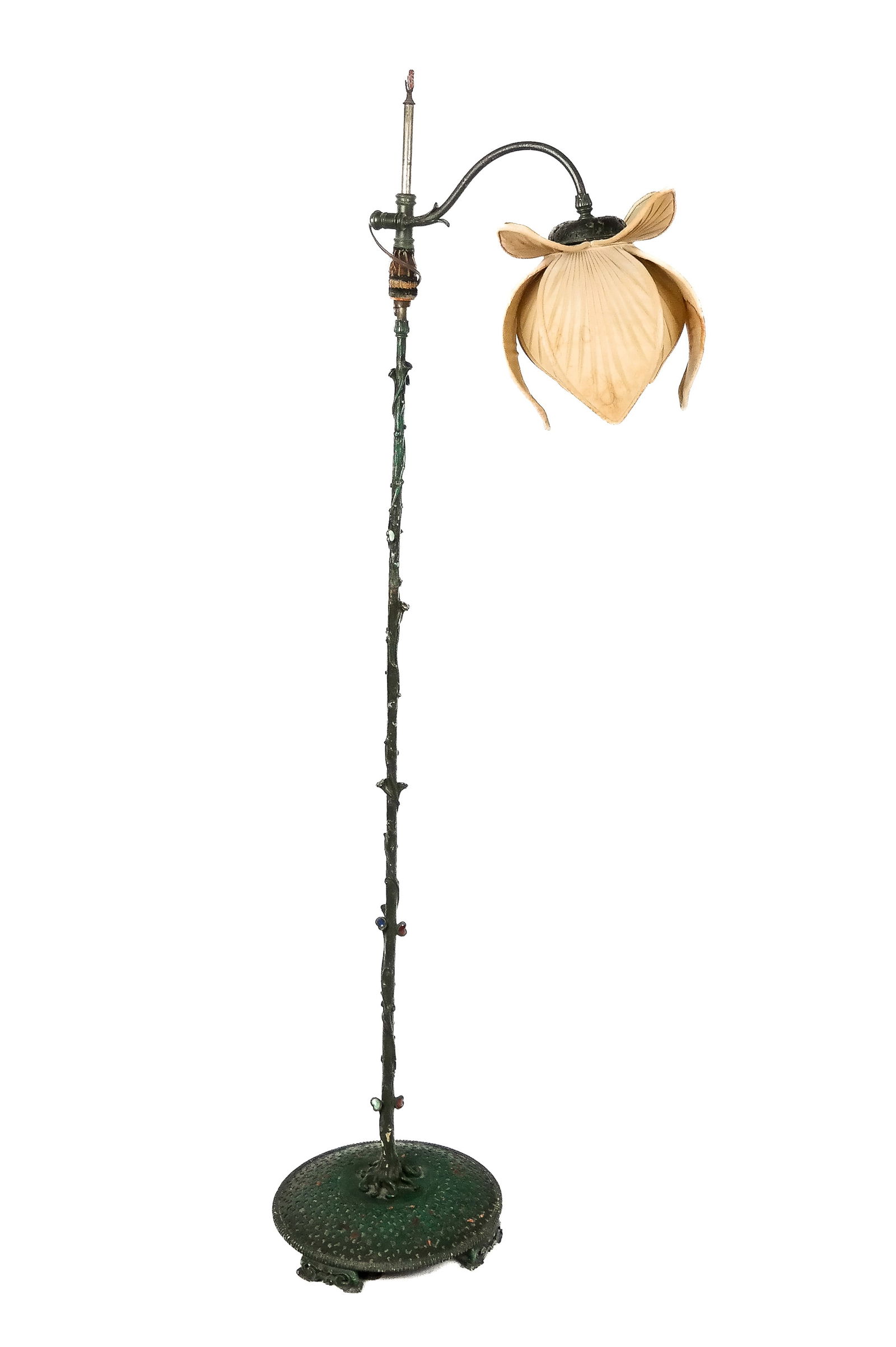 Aesthetic Movement Bronze and Gem-Set Floor Lamp (1 of 12)