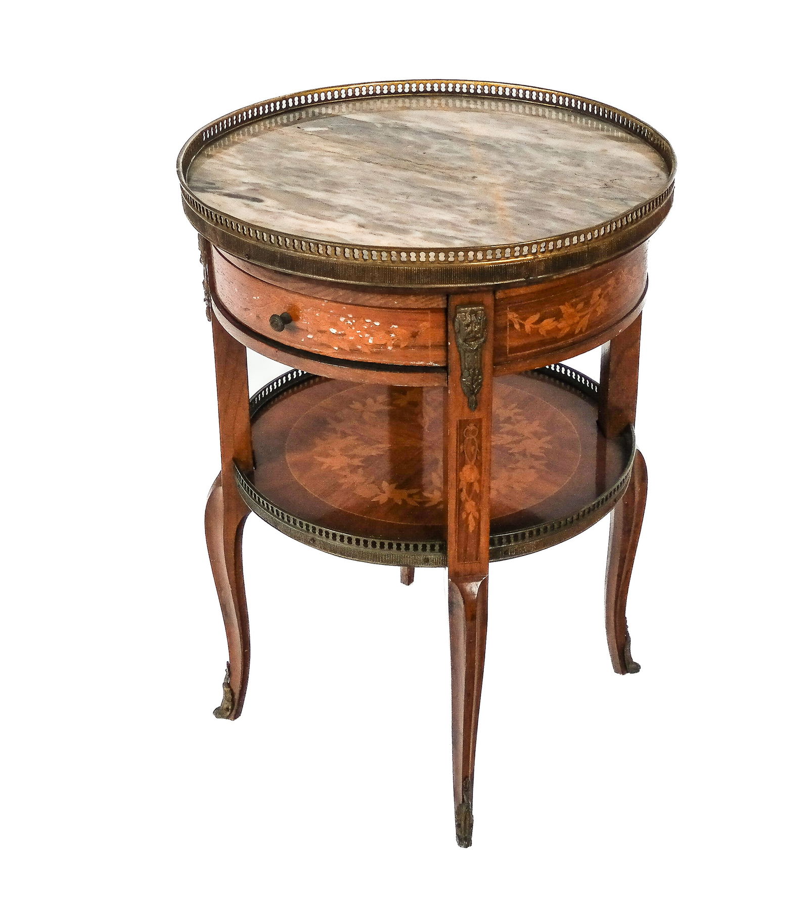 Pair of Louis XV Marble Top Side Tables (1 of 11)