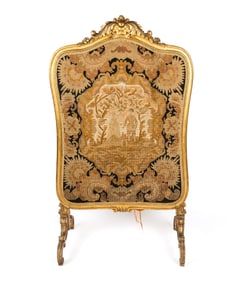 Louis XV Needlepoint and Gilt Firescreen