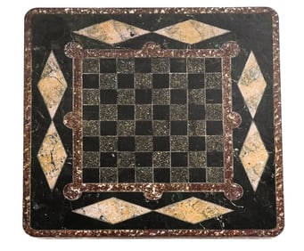 Carved and Inlaid Marble Game Board