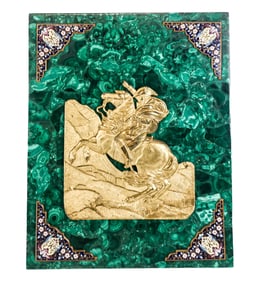 Malachite and Champleve Plaque with Napoleon