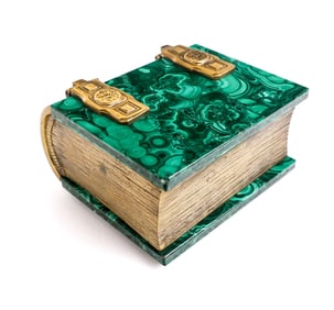 Malachite and Bronze Dore Book Form Box