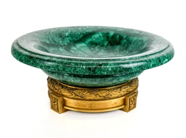 Russian Malachite Bowl on a Bronze Dore Base