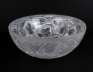 Lalique "Pinsons" Cut Crystal Bowl
