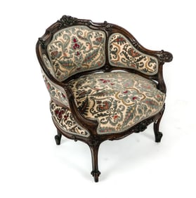 Needlepoint Upholsetered Boudoir Chair