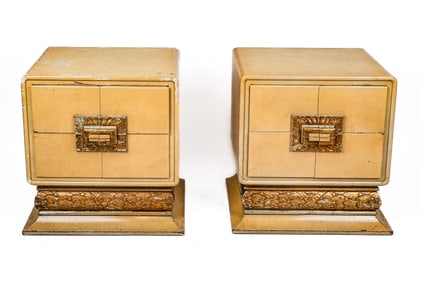 James Mont Hollywood Regency End Tables, Pair