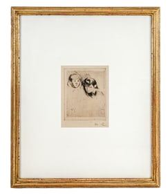 Mary CASSATT: "Elsie & Robert" - Dry point