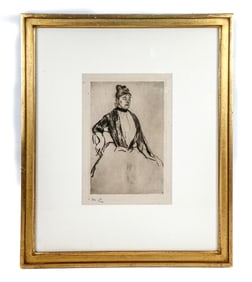 Mary CASSATT: "Portrait Sketch.." - Dry point