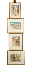 4 Venetian Scenes - Signed/Framed Watercolors