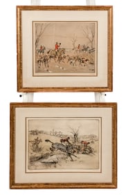 Tom CARR: 2 Hand-Colored Hunting Prints