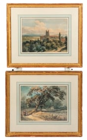 Pair of Watercolor Landscape Paintings