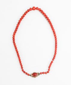 Red Coral Bead Necklace