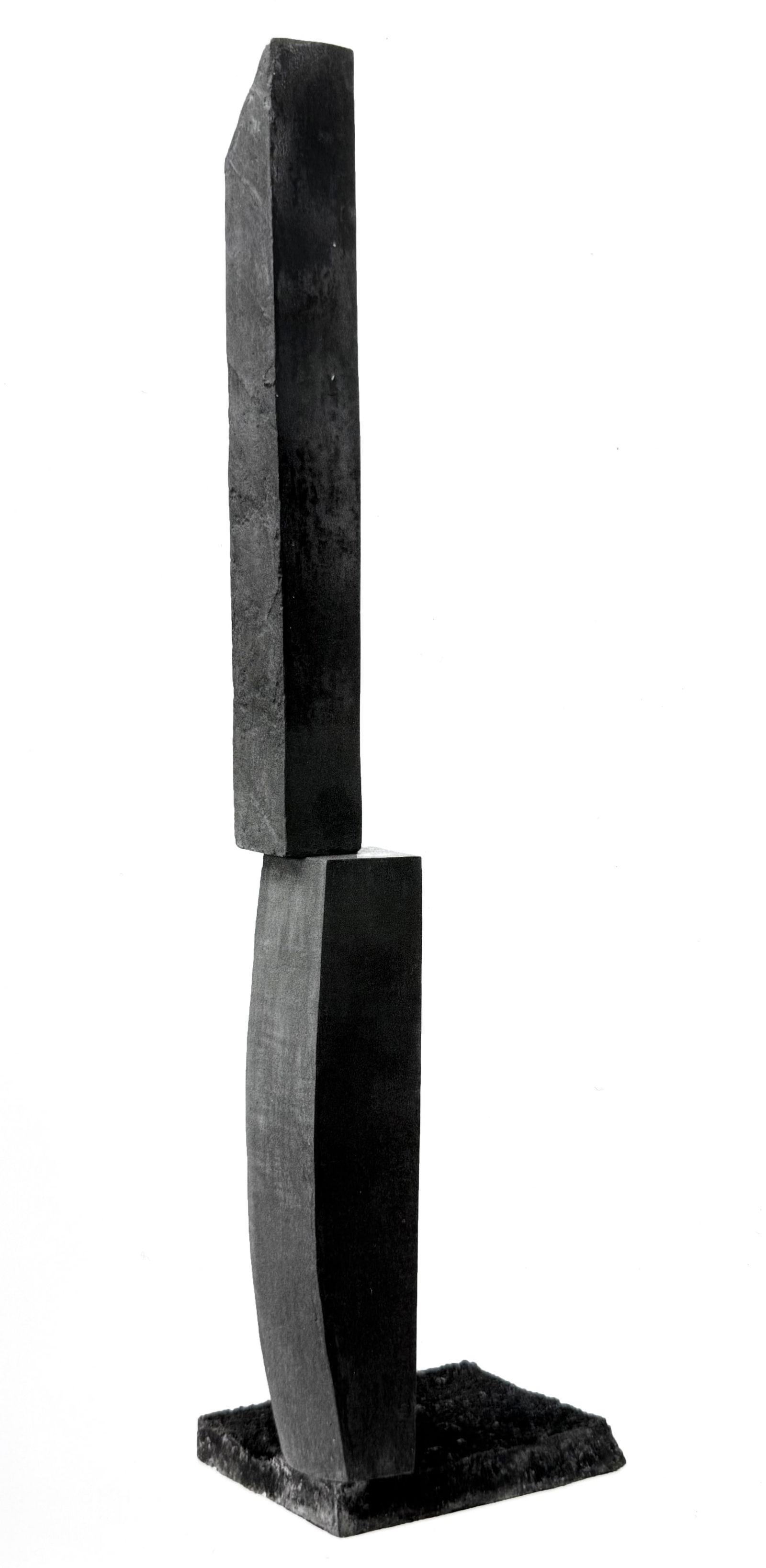 Will Horwitt Whaleye Bronze & Cast Iron Sculpture: Will Horwitt (American, 1934-1985) "Whaleye" bronze and cast iron abstract sculpture, and the artist's third piece inspired by the book Moby Dick by Herman Melville, and the fourth edition. [86" H x 2