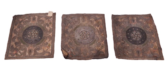 Three Italian Embroidered Panels