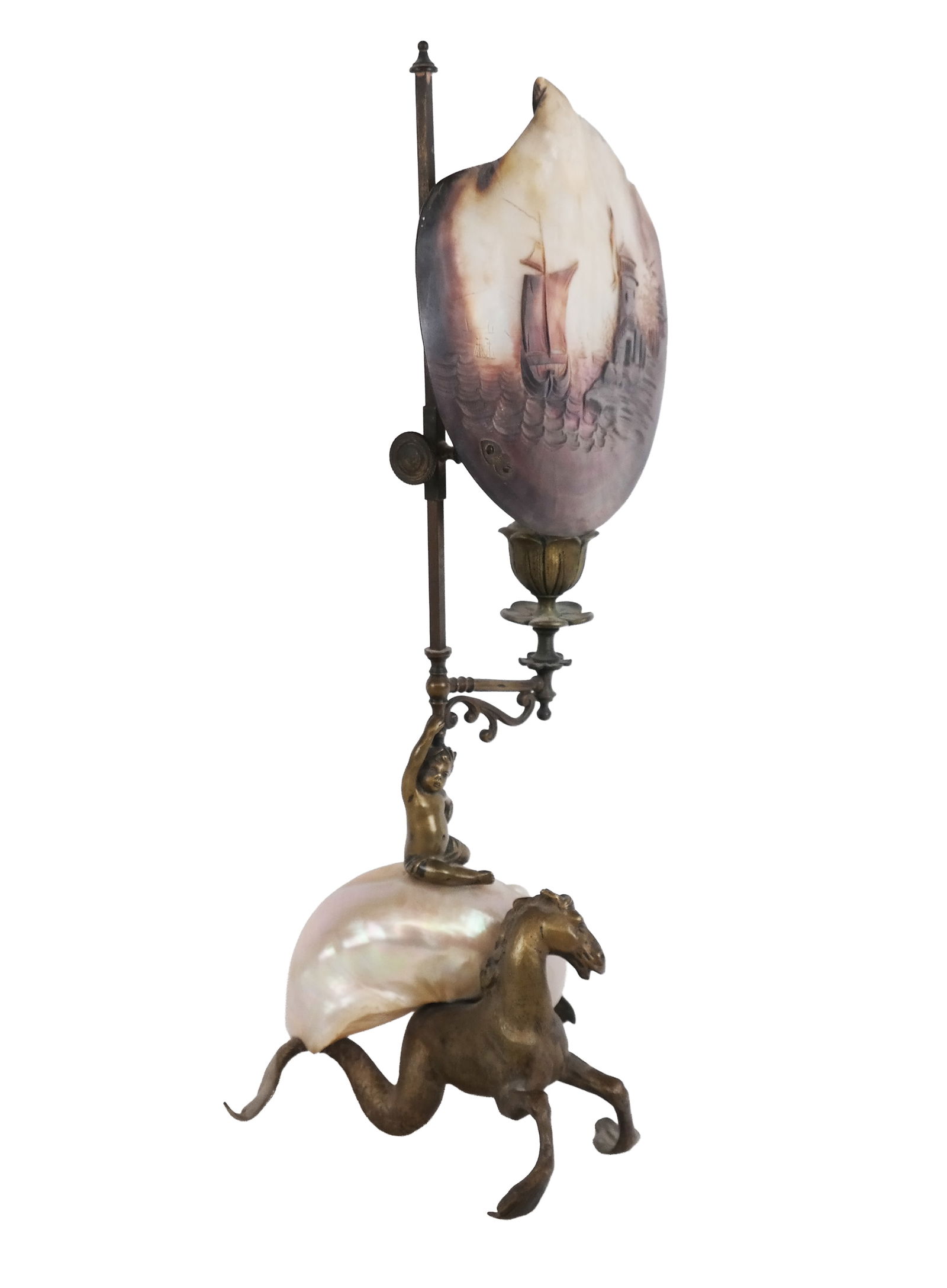 Grand Tour Carved Shell and Figural Lamp (1 of 14)