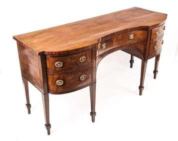 Sheraton Serpentine Mahogany Sideboard