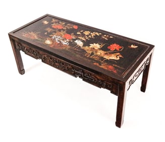 Chinoiserie Carved and Lacquered Coffee Table