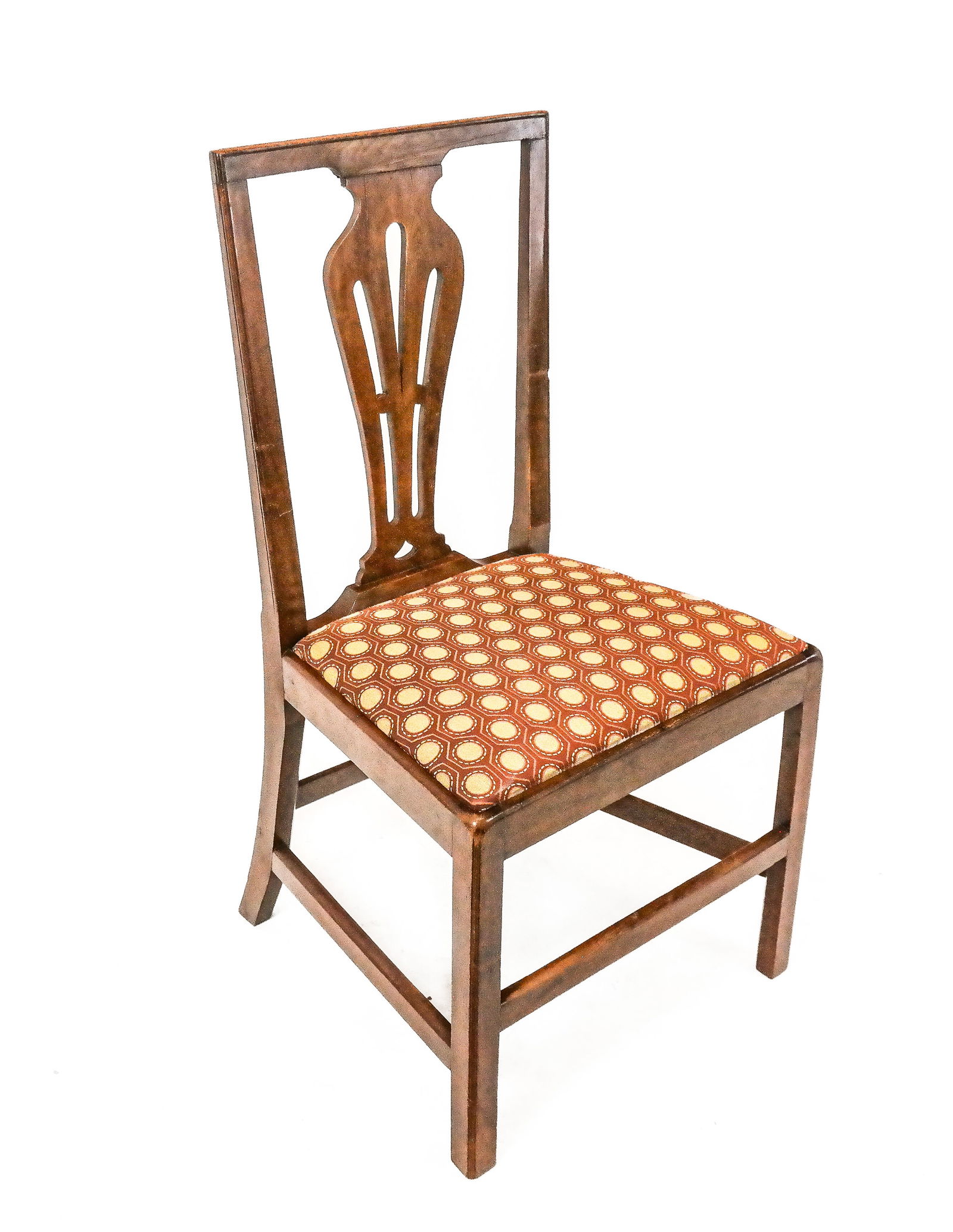 George III Mahogany Side Chair: George III mahogany side chair with slip cover. [37" H x 20.5" W x 16.5" D, 17" Height to seat.