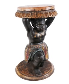 Venetian Polychrome Decorated Blackamoor Table