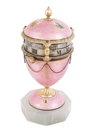 Antique Pink Guilloche Annular Dial Clock