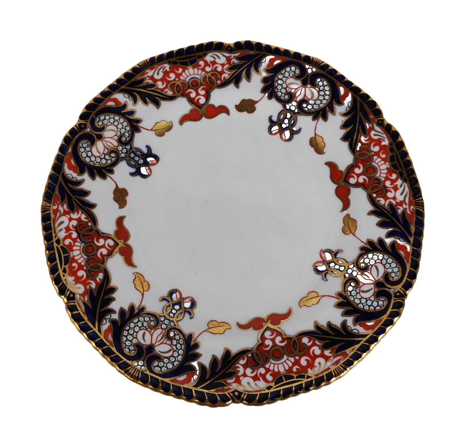 Royal Crown Derby Imari-Inspired Plates, 10: Royal Crown Derby 10 Imari-inspired luncheon plates, marks to reverse and some impressed "Derby". [10" Diameter]. Overall condition is good.