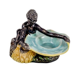 Ceramic Ashtray or Trinket Dish with Monkey