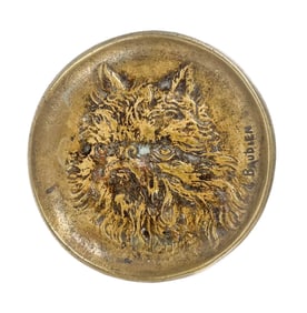 L. Baudien Bronze Dish with a Dog