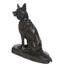 Louis Riche Attrib. Bronze of a German Shepard