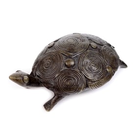 Mid-Century Modern Bronze Turtle Sculpture