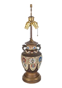 Chinese Cloisonne Vase Mounted as a Lamp