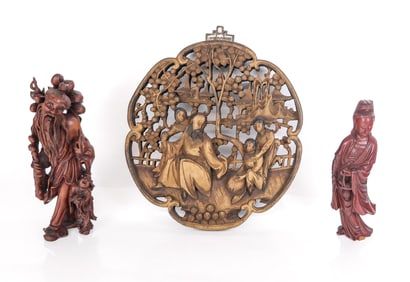 Chinese Carved Wood Articles, 3