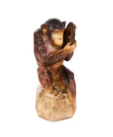 Anton Puchegger Carved Alabaster Chimpanzee