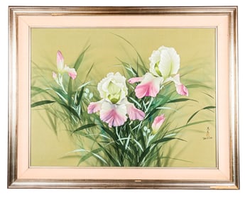David Lee Still Life Watercolor on Silk