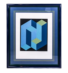 Victor Vasarely Lithograph in a Frame
