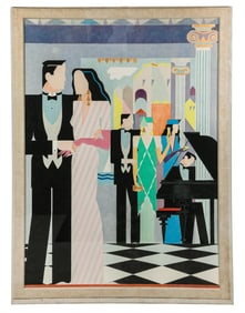 Giancarlo Impiglia Pastel on Paper in Lucite Frame