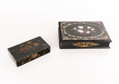 Two Victorian Papier Mache Boxes
