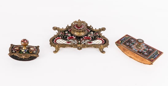 Three French Champleve Articles