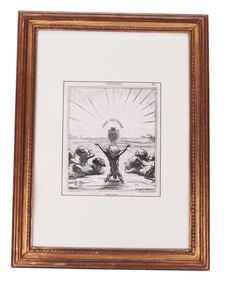 Honore Daumier "Adoremus!" Lithograph