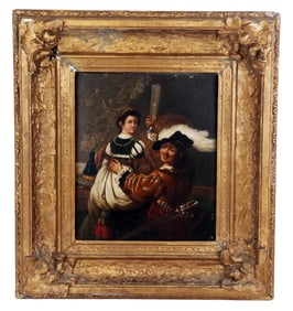 After Rembrandt "The Prodigal Son..." Oil on Tin