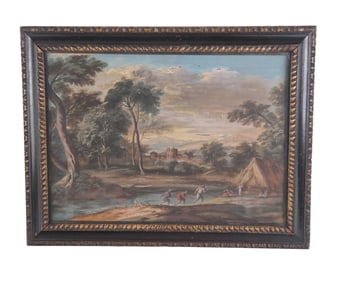 E. Rich Signed Gouache Landscape on Paper